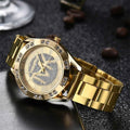 Elegant Women's Gold Quartz Watch with Diamond Accents