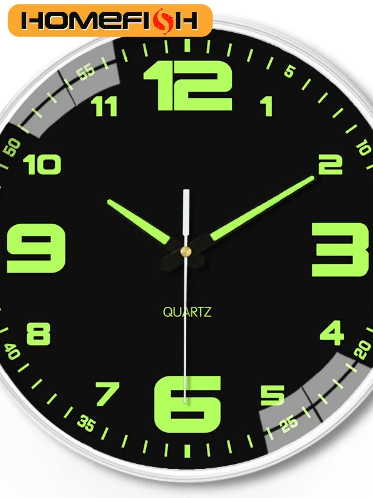 Elegant Luminous Silent Wall Clock - 8 Inch Quartz