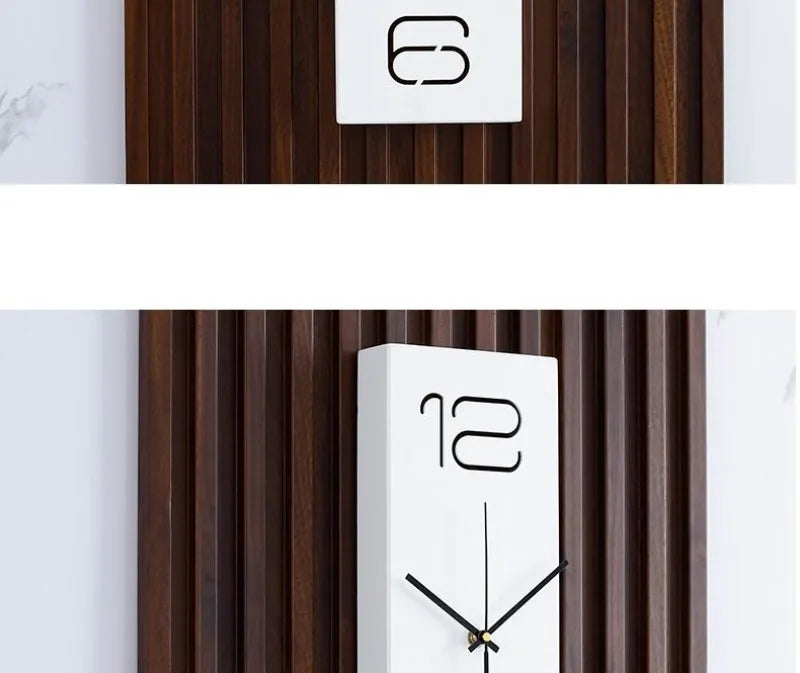 Elegant Modern Wood Silent Clock - Date & Temp Display