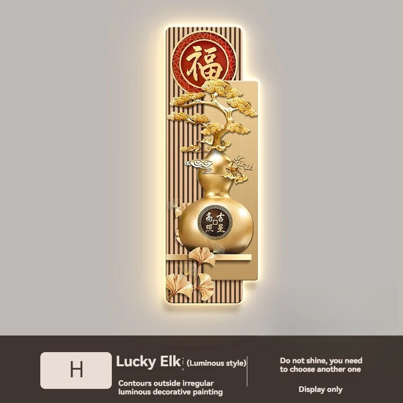 Elegant Reindeer LED Decorative Painting - Luxury Corridor Wall Light