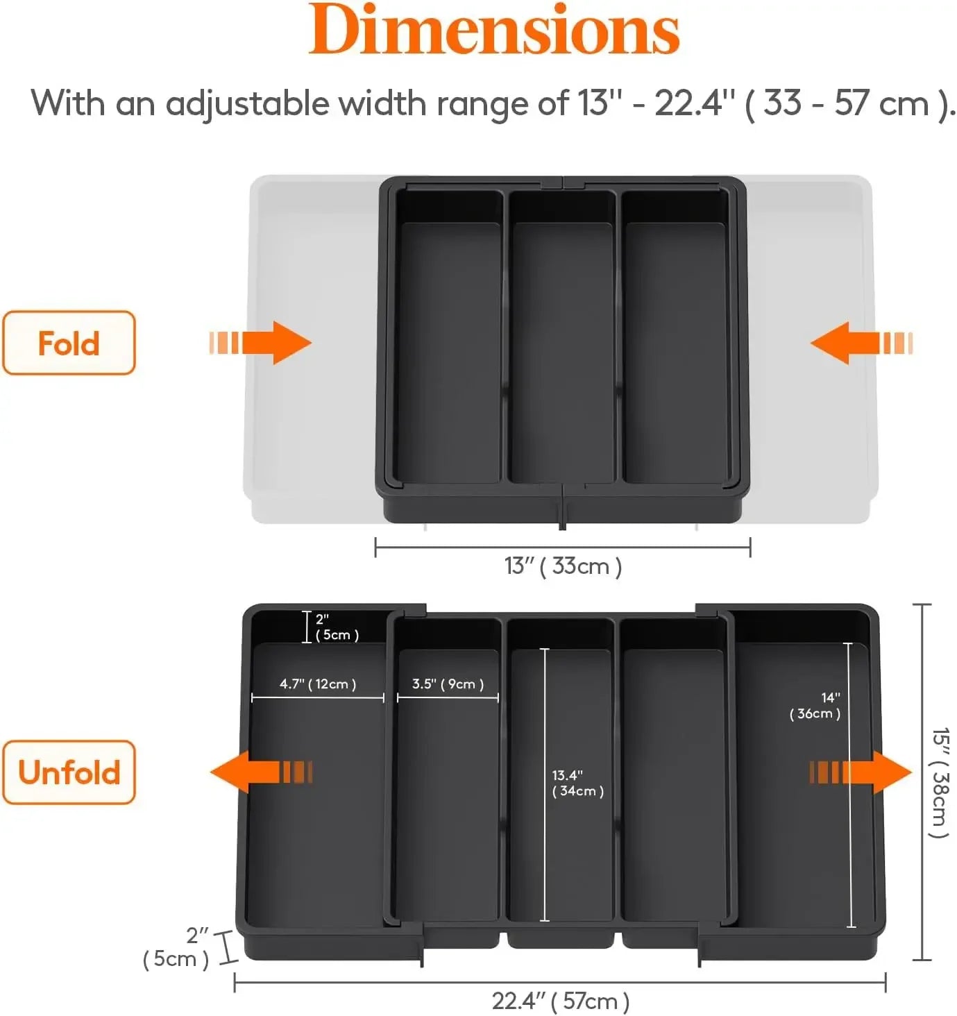 Premium Expandable Silverware Organizer - Adjustable Utensil Tray