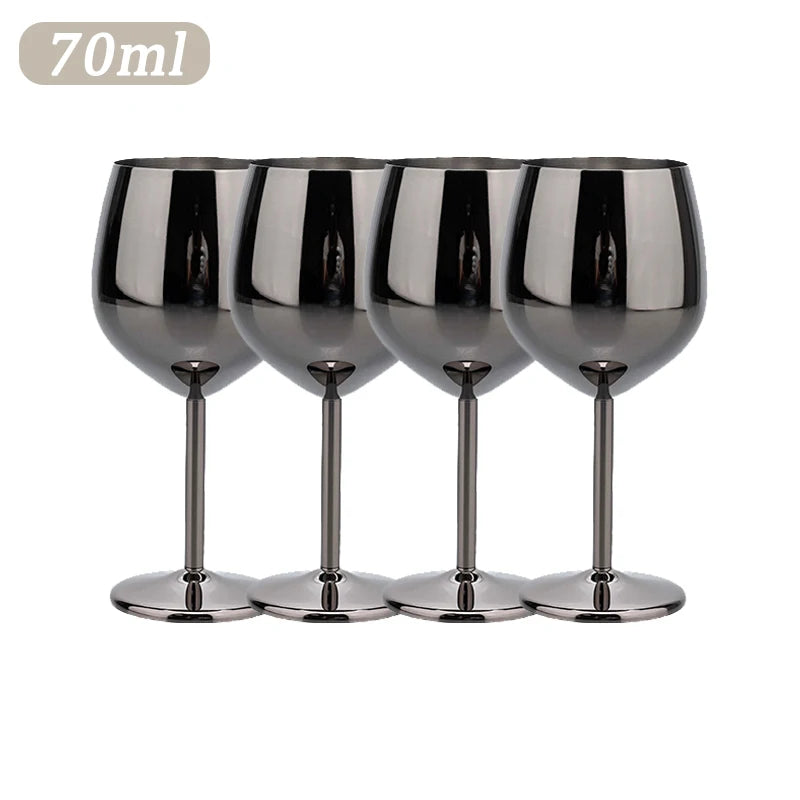 Elegant Stainless Steel Wine Goblet - Durable Metal Cup