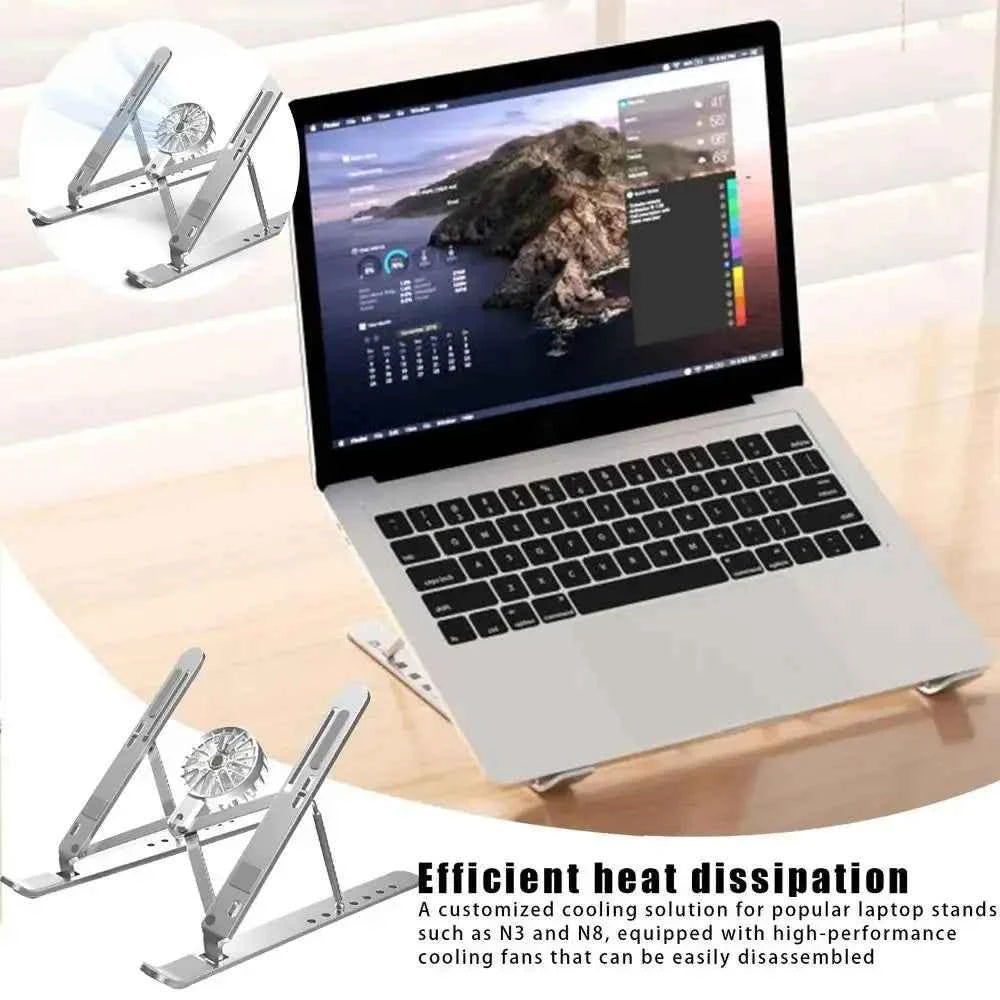 Universal Foldable Laptop Cooling Stand - Aluminum Notebook Bracket