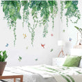 Green Tropical Leaves Wall Stickers - Removable PVC Palm Leaf Vine Decals for Bedroom & Living Room Decor - Tulique