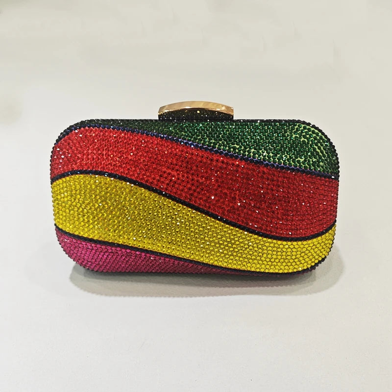 Elegant Crystal Clutch Evening Bag - Luxury Minaudiere Handbag