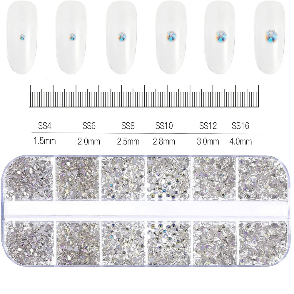 Luxury Crystal Chain Nail Charms - Rhinestone Diamond Art
