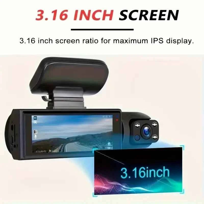 Dual Camera Dash Cam 1080P - IR Night Vision & Wide Angle DVR