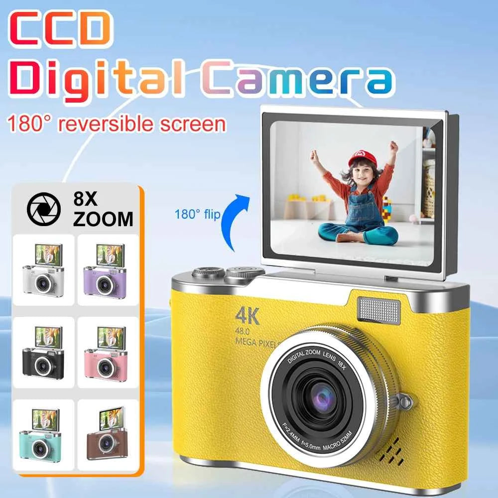 Compact Digital Camera - 8X Zoom & 180° Flip Screen