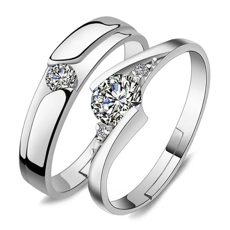 Elegant 925 Sterling Silver Couple Rings