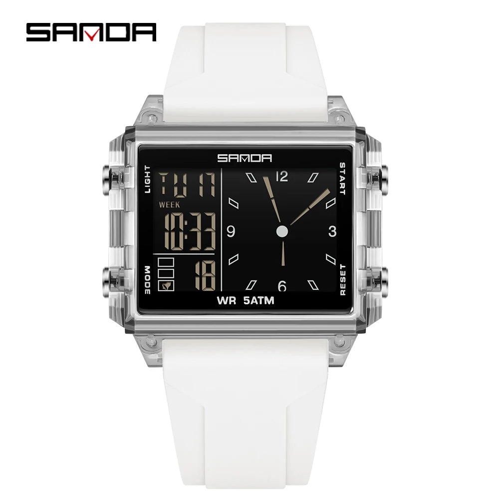Premium Digital Sports Watch - Waterproof Square LED Timepiece