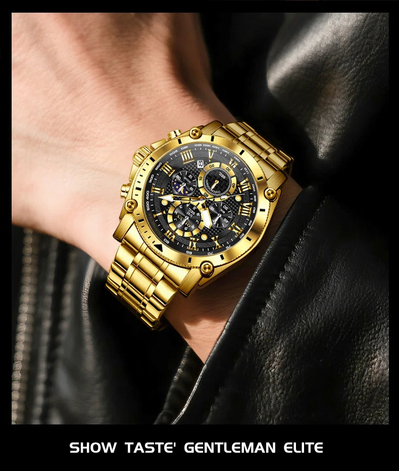 OLEVS Watches Man 3689 Multifunctional Sports Quartz Watch 30m Waterproof Luminous Date Mens Watch Original Business Brand - Tulique
