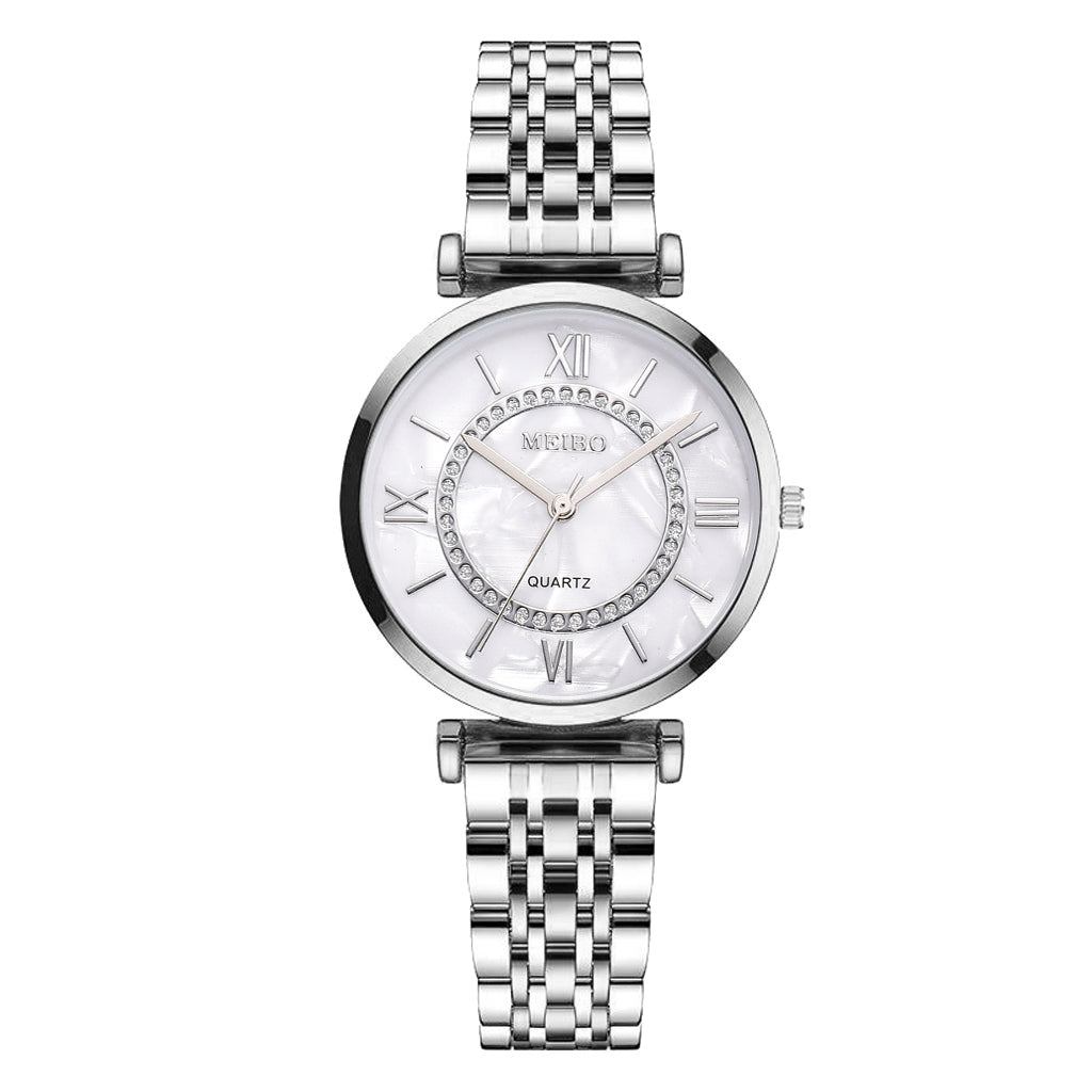 Elegant Diamond Bracelet Watch - Quartz Movement for Women