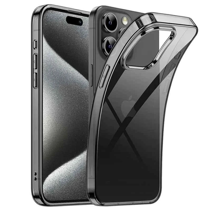 Premium Transparent Black Silicone Case - Ultra Thin Clear Shell