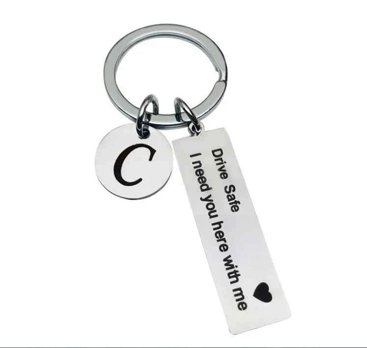 Premium Custom Initial Keychain - Engraved Stainless Steel