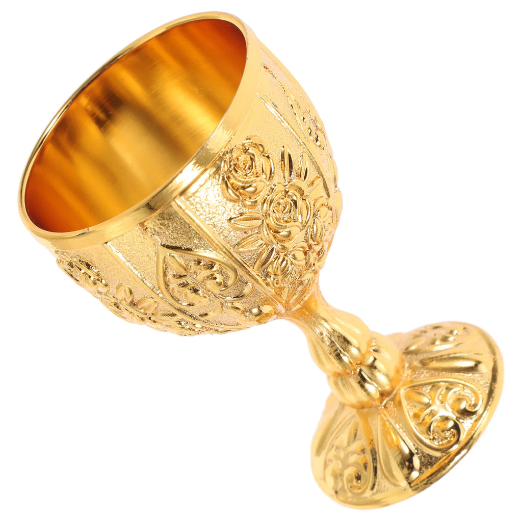 Elegant Gothic Communion Chalice - Gold Plated Brass