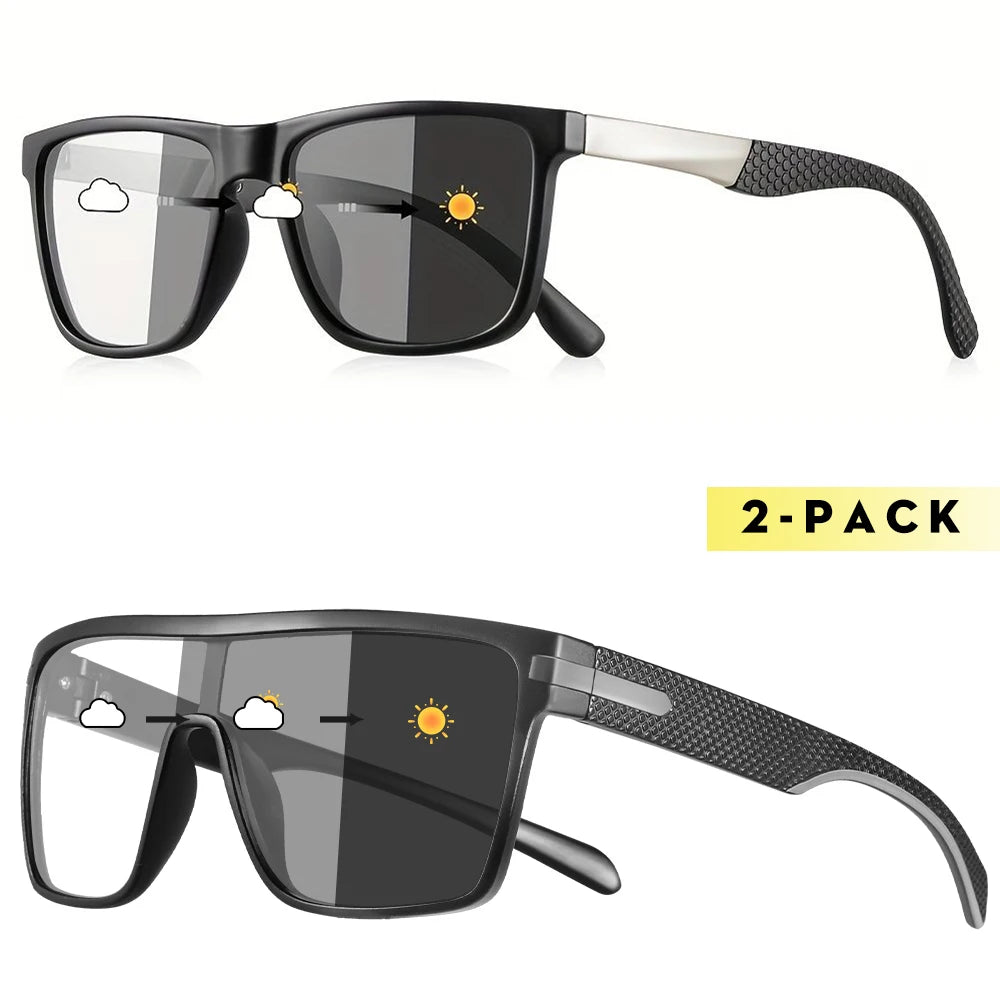 Oversized Photochromic Polarized Sunglasses - UV400 Protection