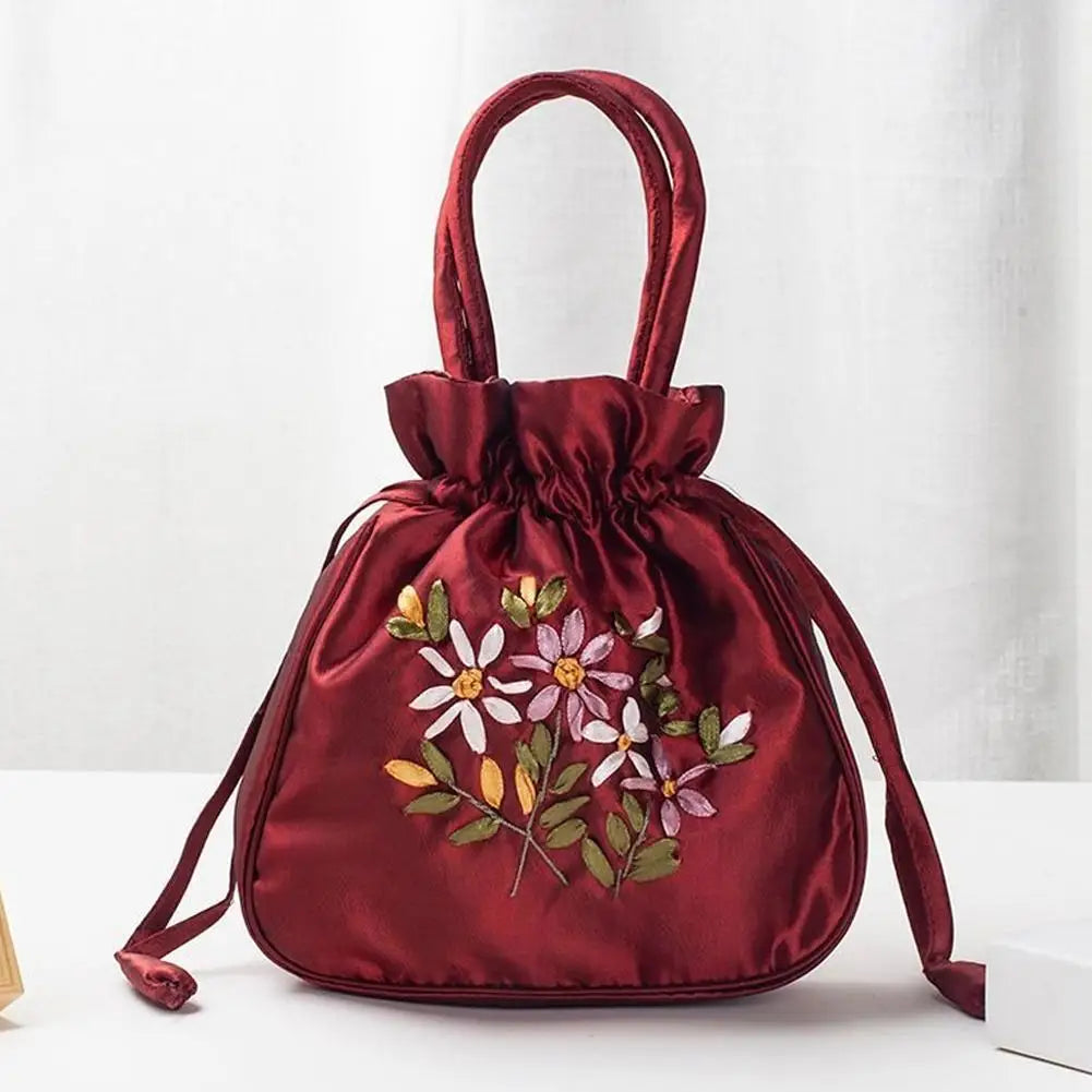 Elegant Embroidery Drawstring Bag - Vintage Hanfu Accessory