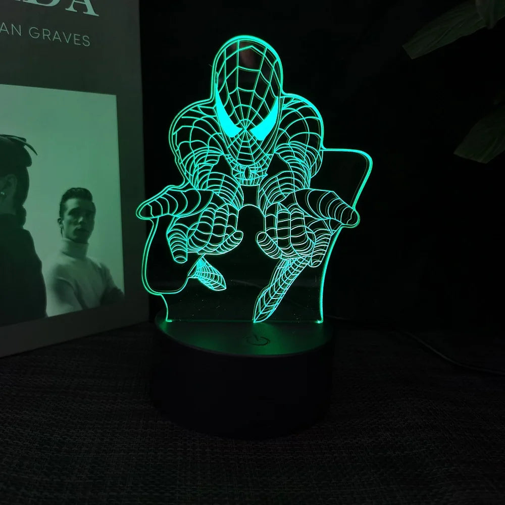 Premium 3D Night Light - Spider-Man 16-Color LED Desk Lamp
