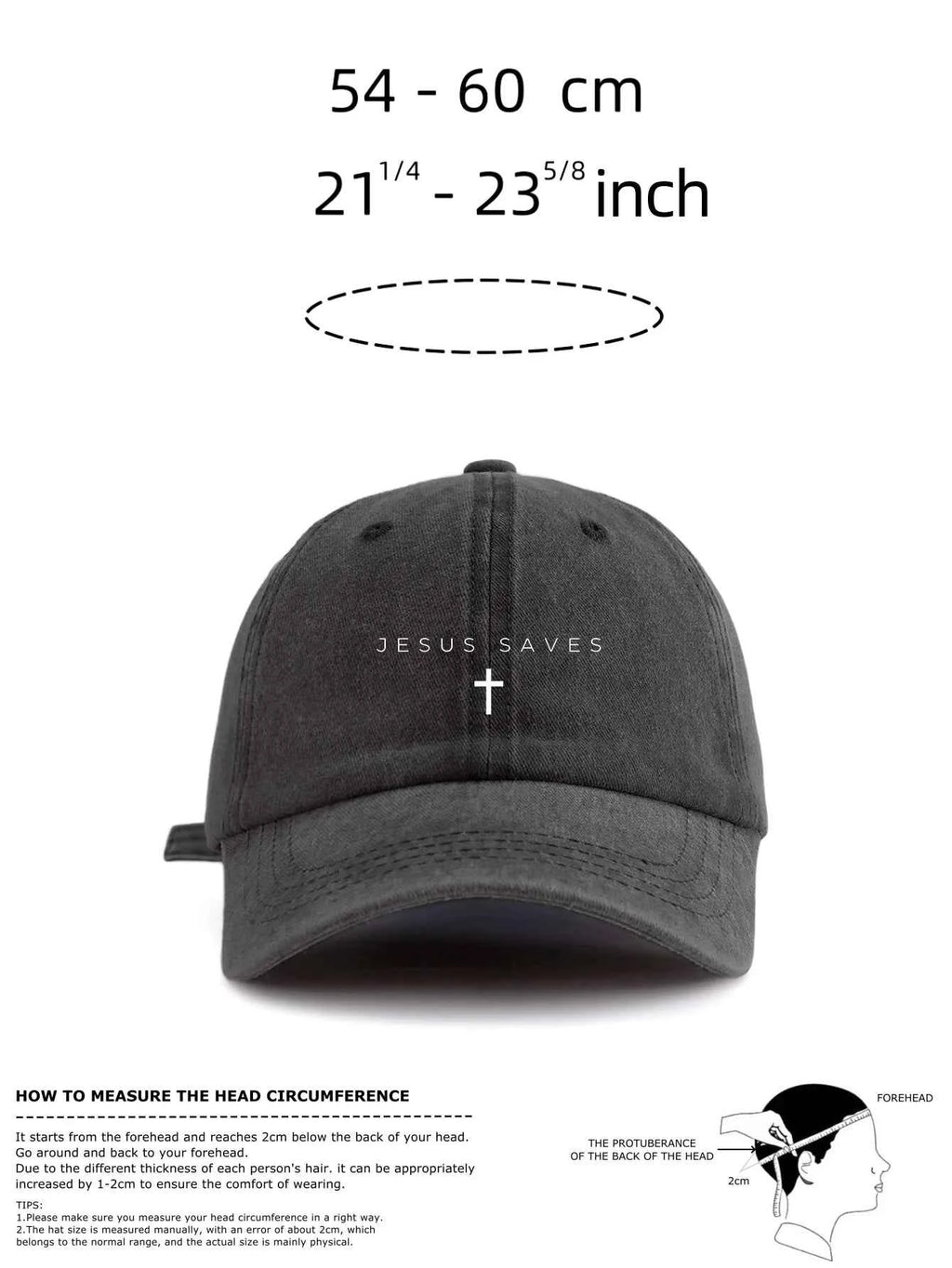 1pc JESUS SAVES Print Washed Baseball Cap for Adults,Minimalist Retro Style Casual Soft Adjustable Dad Hat, Perfect As Gift
