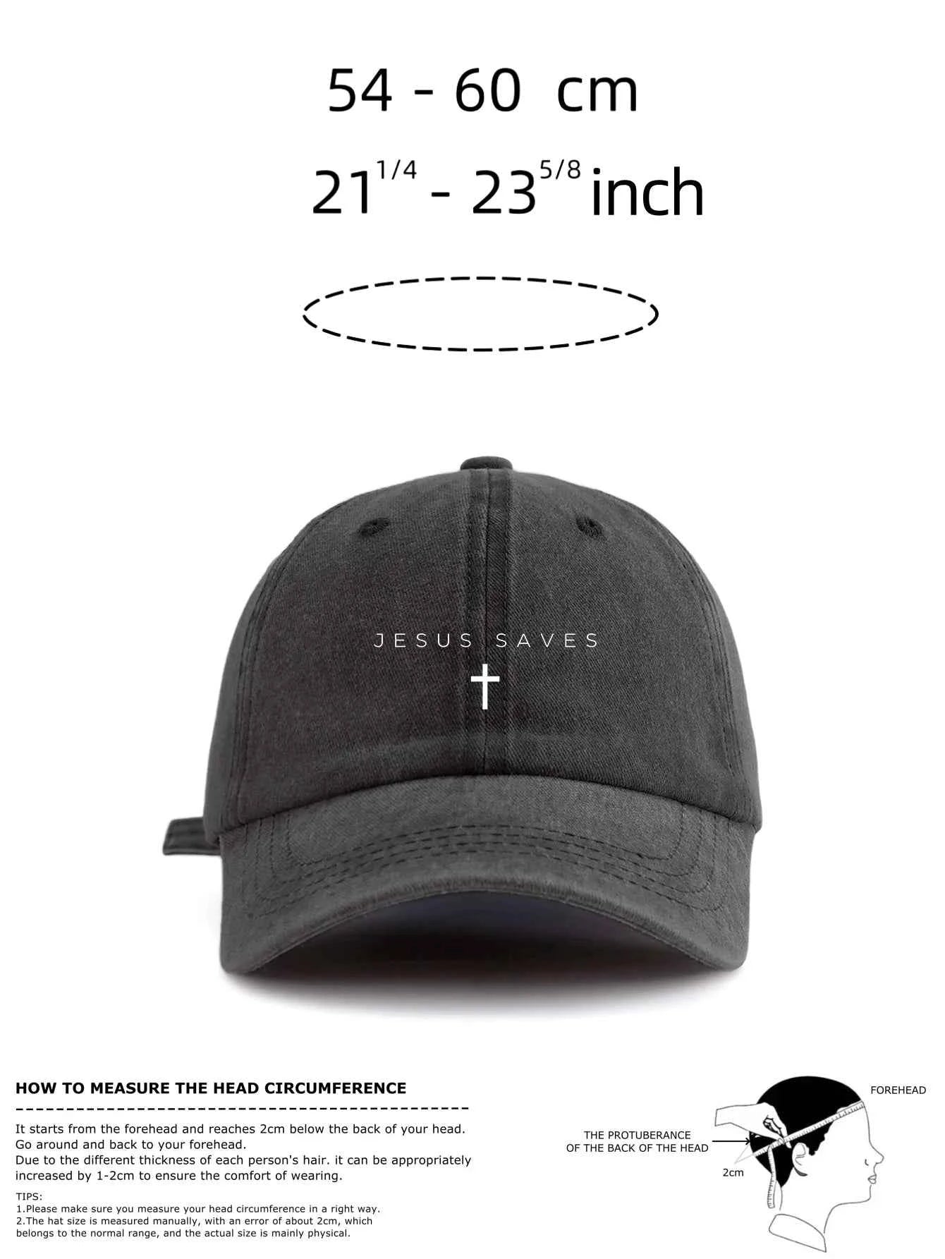 1pc JESUS SAVES Print Washed Baseball Cap for Adults,Minimalist Retro Style Casual Soft Adjustable Dad Hat, Perfect As Gift