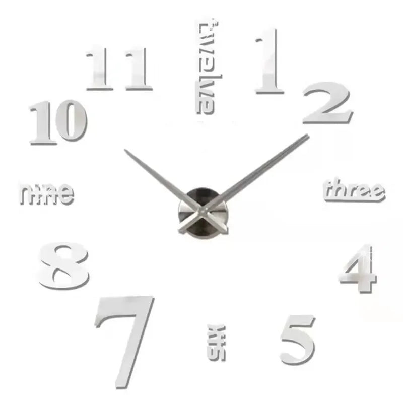 Elegant Modern Large Wall Clock - 3D DIY Quartz Design