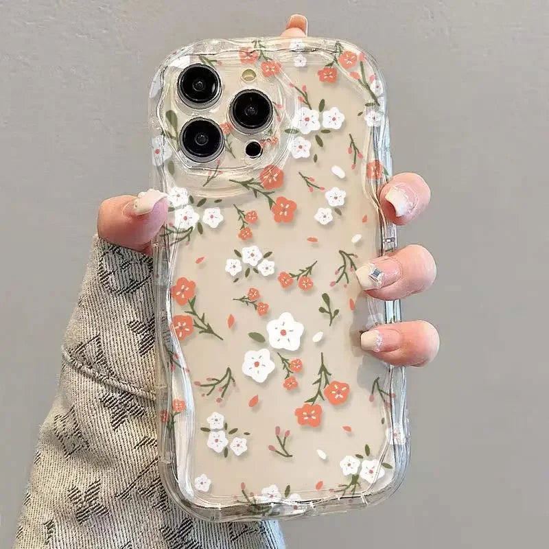 Premium Daisy iPhone Case - Soft TPU Wavy Edge Design