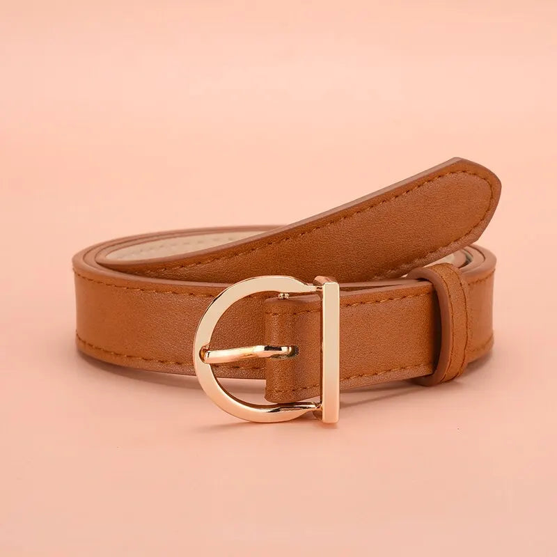 Luxury Soft PU Leather Belt - Elegant Pin Buckle Waistband