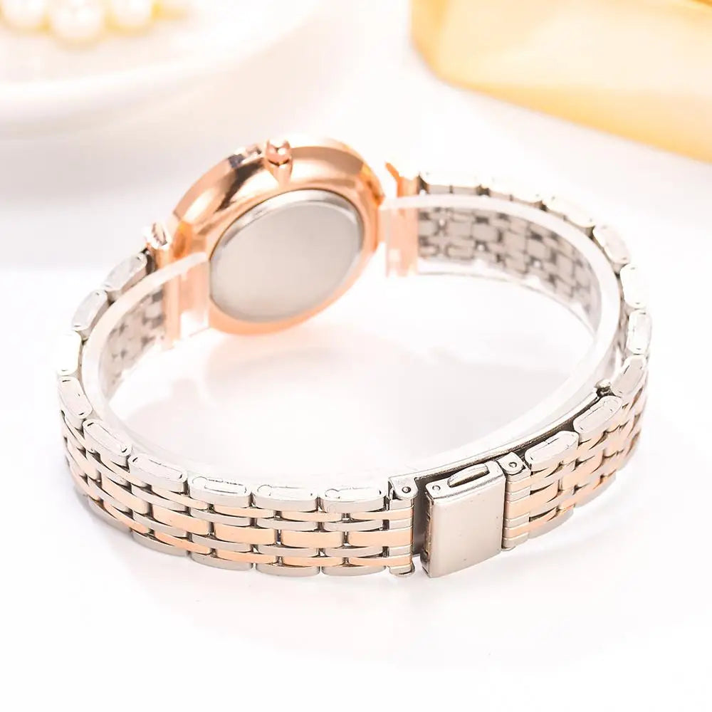 Elegant Diamond Bracelet Watch - Quartz Movement for Women