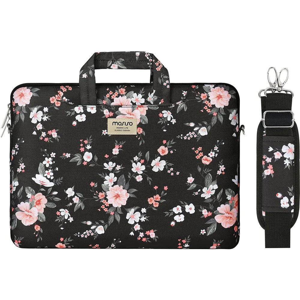 Premium Laptop Shoulder Bag - Water-Resistant Canvas Briefcase