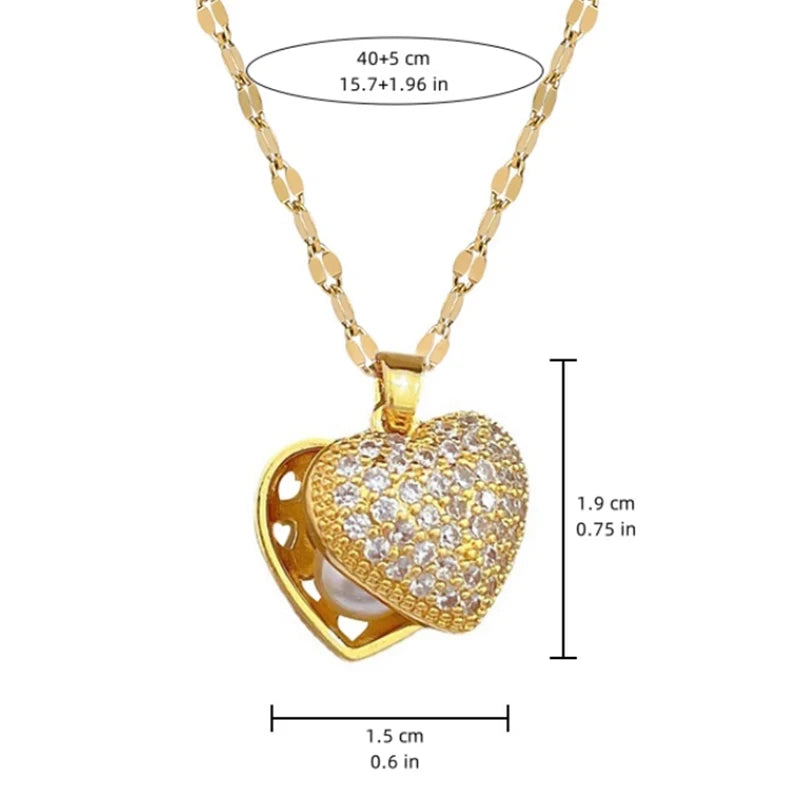 Elegant Shell Pearl Necklace - Micro Inlaid Zircon Choker
