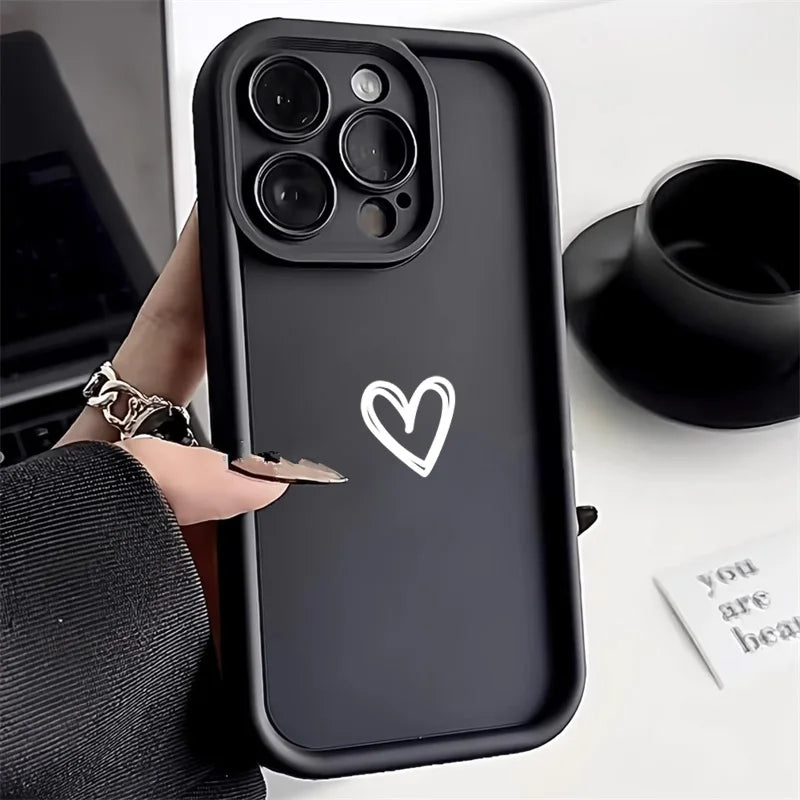 Premium Love Heart iPhone Case - Shockproof Soft Silicone Cover