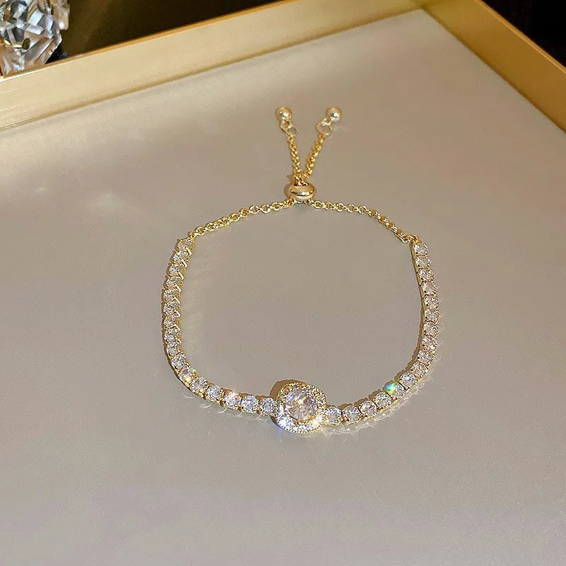 Luxury Wave Geometry Adjustable Crystal Bracelet
