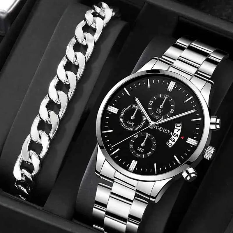 Luxury Quartz Watch - Elegant Stainless Steel Business Wristwatch