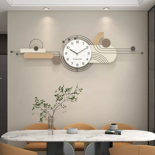 Modern Silent Wall Clock - Elegant abstract design for living room or dining room decor