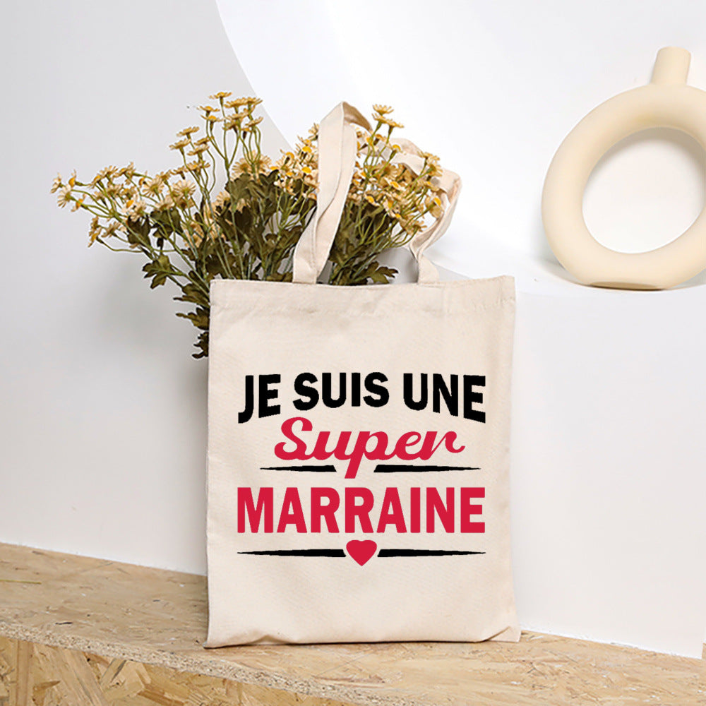 Premium Godmother Gift Bag - Elegant Canvas Tote