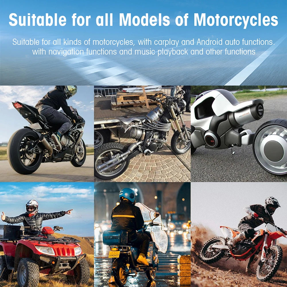 Advanced Motorcycle CarPlay Screen - Wireless Dual Camera Display