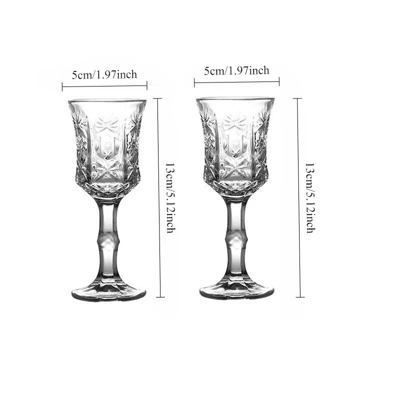 Elegant Vintage Relief Wine Glass - French Style Drinkware