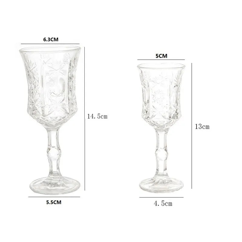 Elegant Vintage Relief Wine Glass - French Style Drinkware