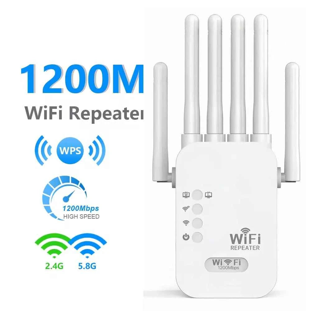 High-Speed Dual Band WiFi Range Extender - 1200Mbps Signal Booster