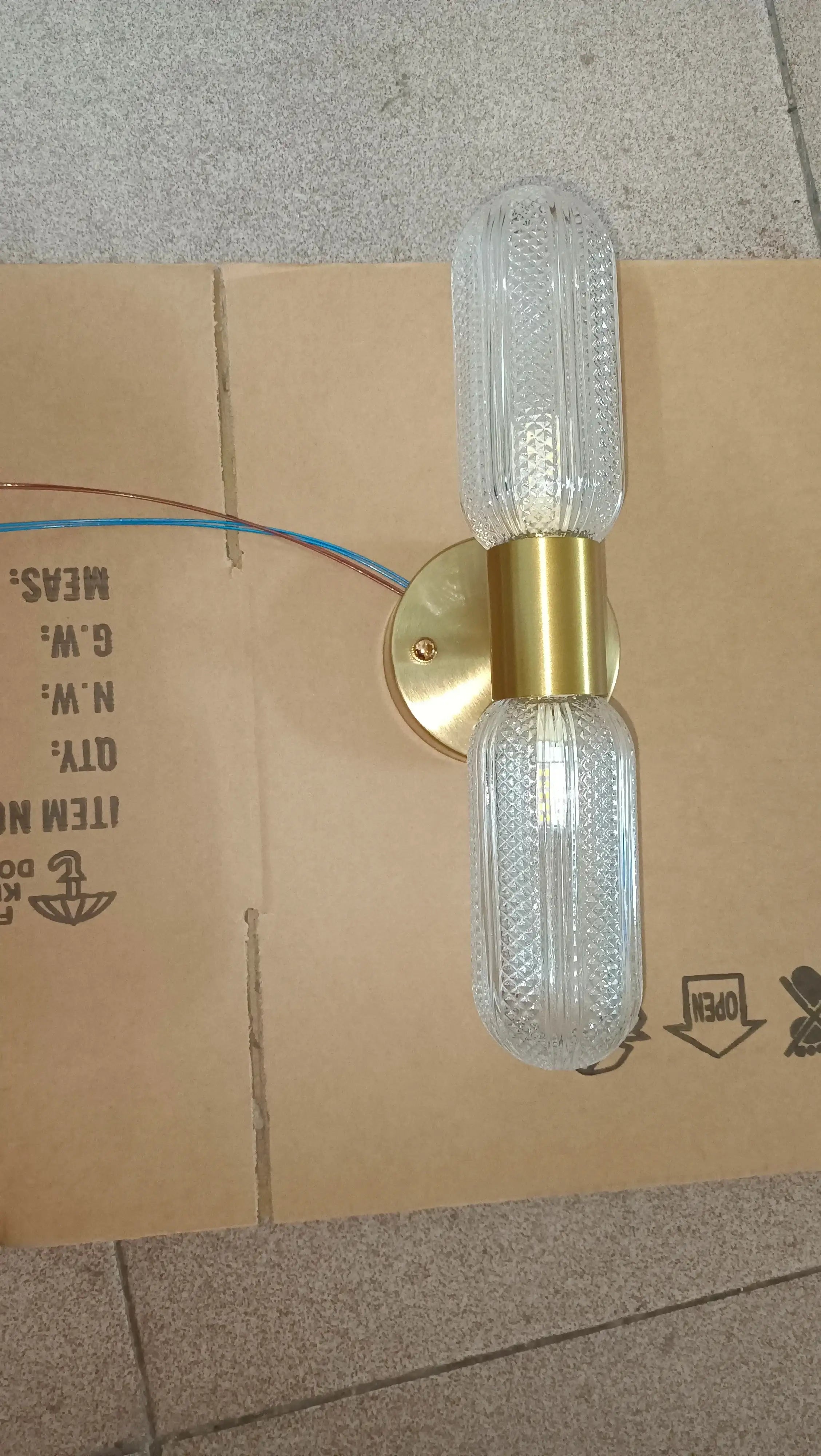 Luxury Gold Glass Wall Sconce - Elegant LED 12W Lighting
