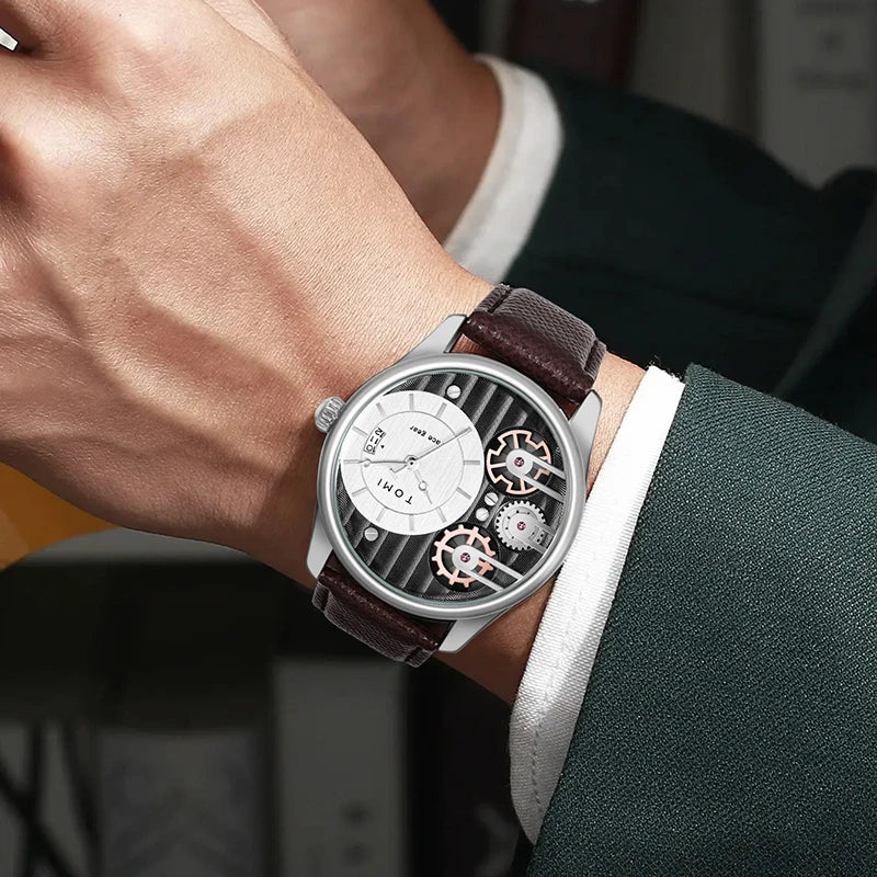Luxury Business Mens Quartz Watch with Detachable Straps