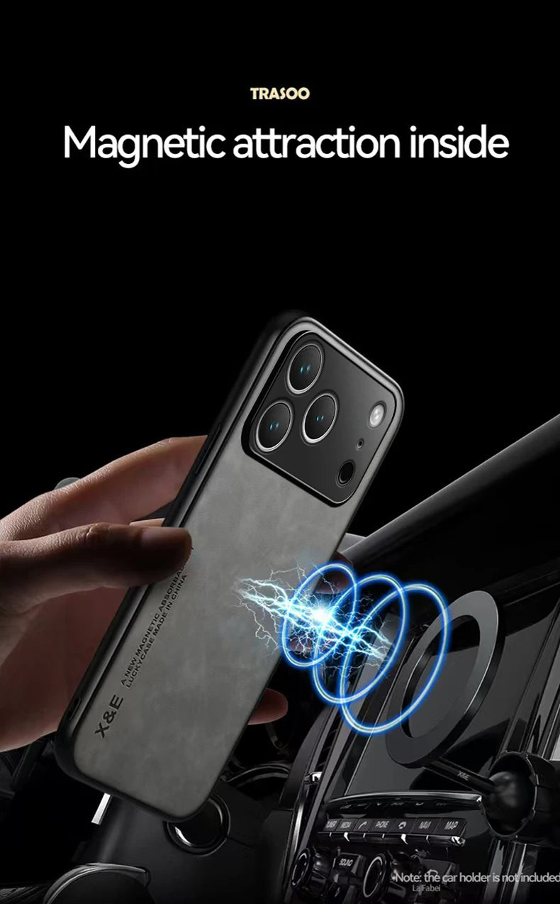 Luxury iPhone Shockproof Case - Magnetic Car Holder