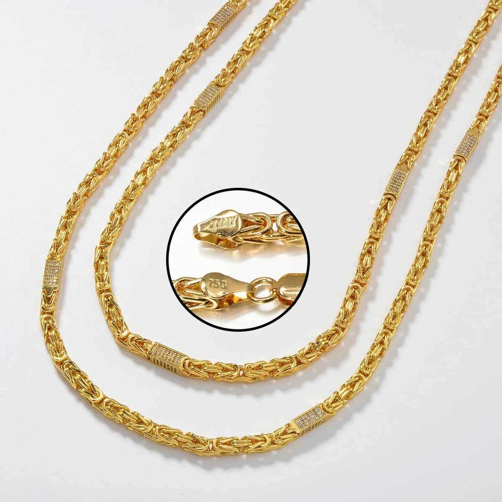 Luxury 18K Gold Plated Snack Chain Necklace - Elegant 24in/28in