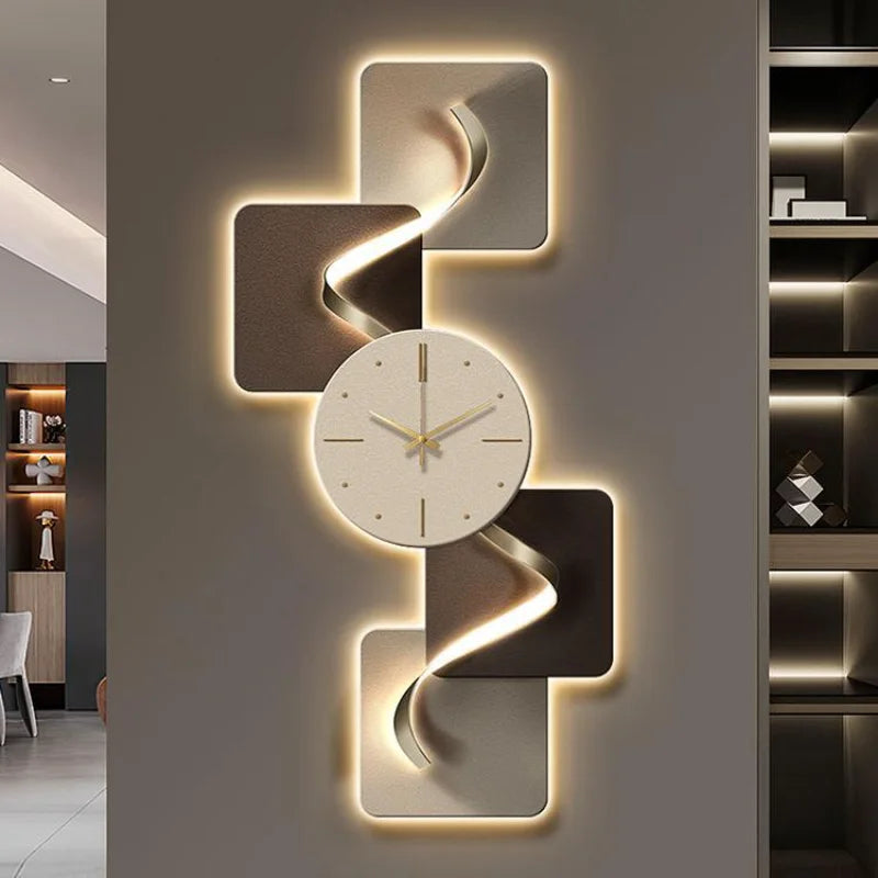 Elegant Modern LED Wall Clock - Frameless Carbon Crystal