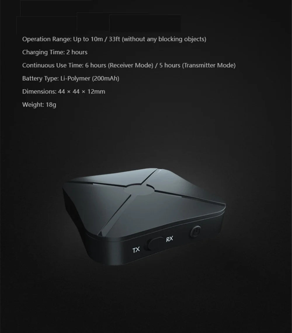 Premium Bluetooth TV Headset with Wireless Adapter - Over-Ear TV Headphones