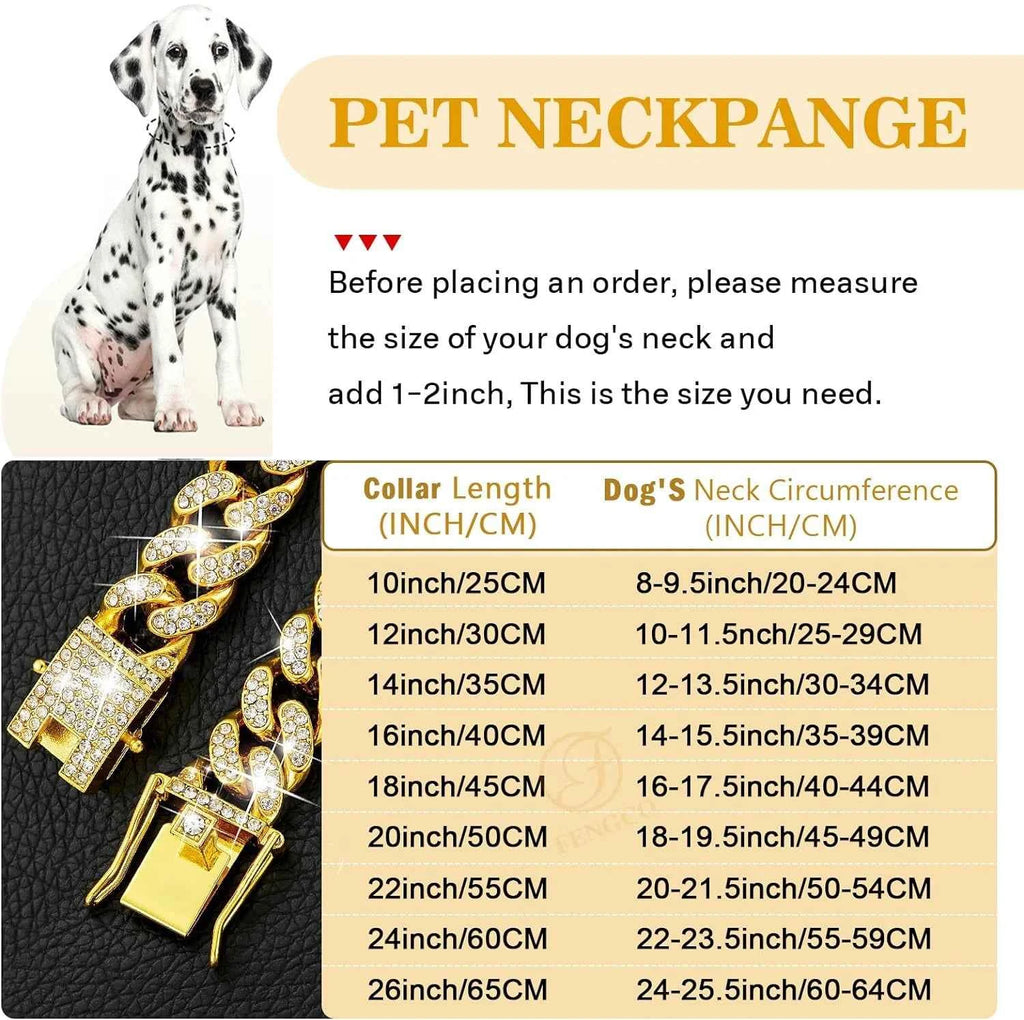 Luxury Gold Dog Chain Collar - Premium Metal Pet Jewelry