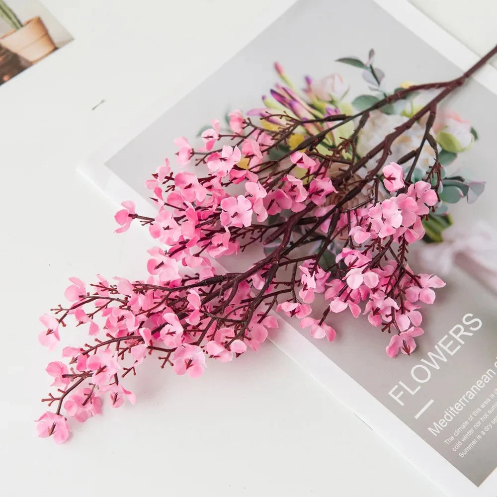 Elegant Artificial Cherry Blossoms & Gypsophila