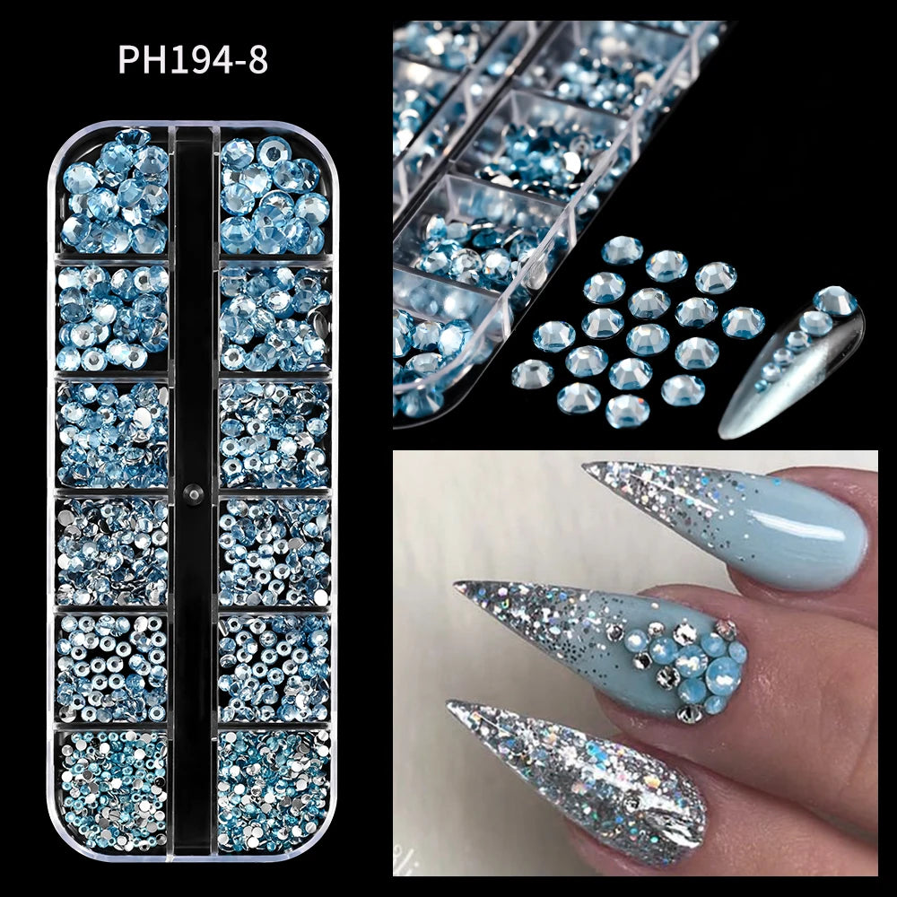 Luxury Pink Nail Rhinestones - Crystal Glitter Charms & Gems