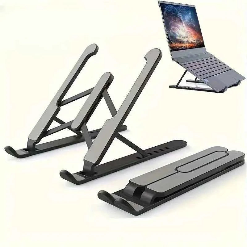 Foldable laptop stand - portable black notebook support base holder