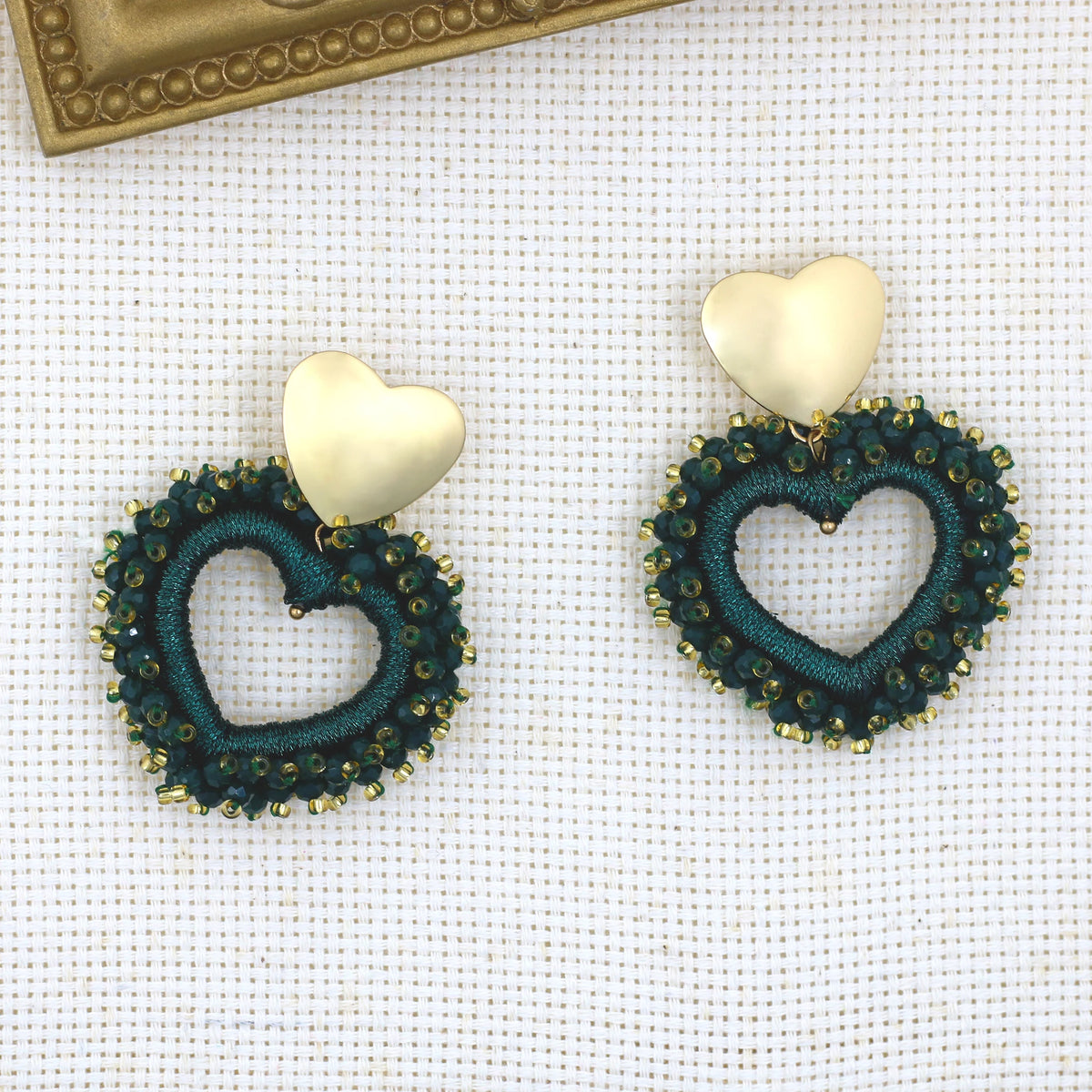 Elegant Heart Shape Drop Earrings - Handmade Crystal Jewelry